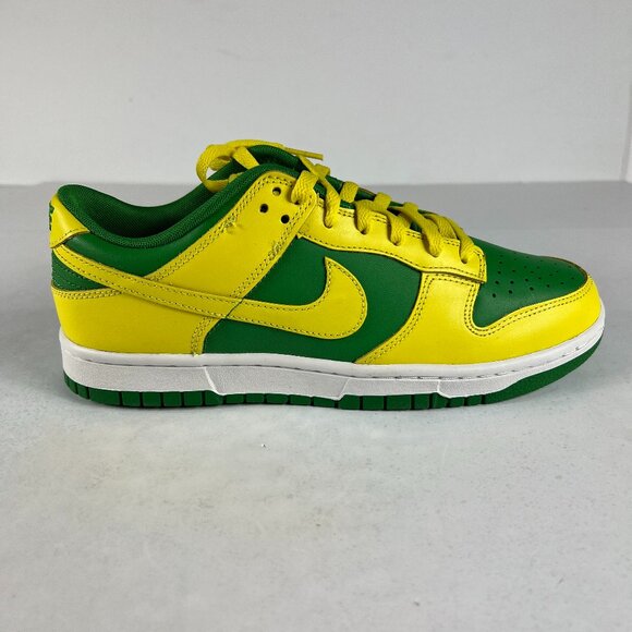 Nike Dunk Low Shoes Men's 8.5 Reverse Brazil Yellow Green Sneakers DV0833-300